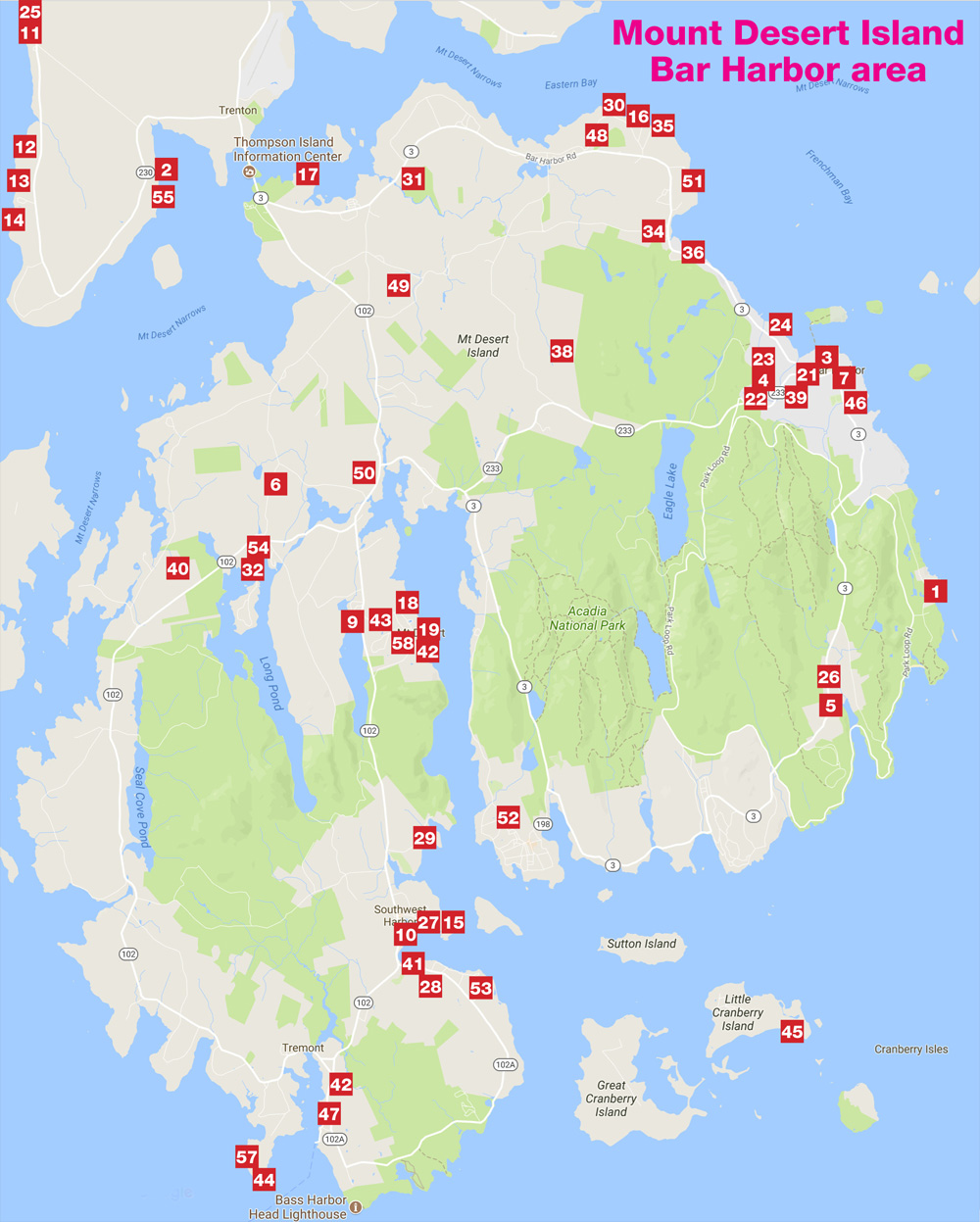Cottage Locations Maps